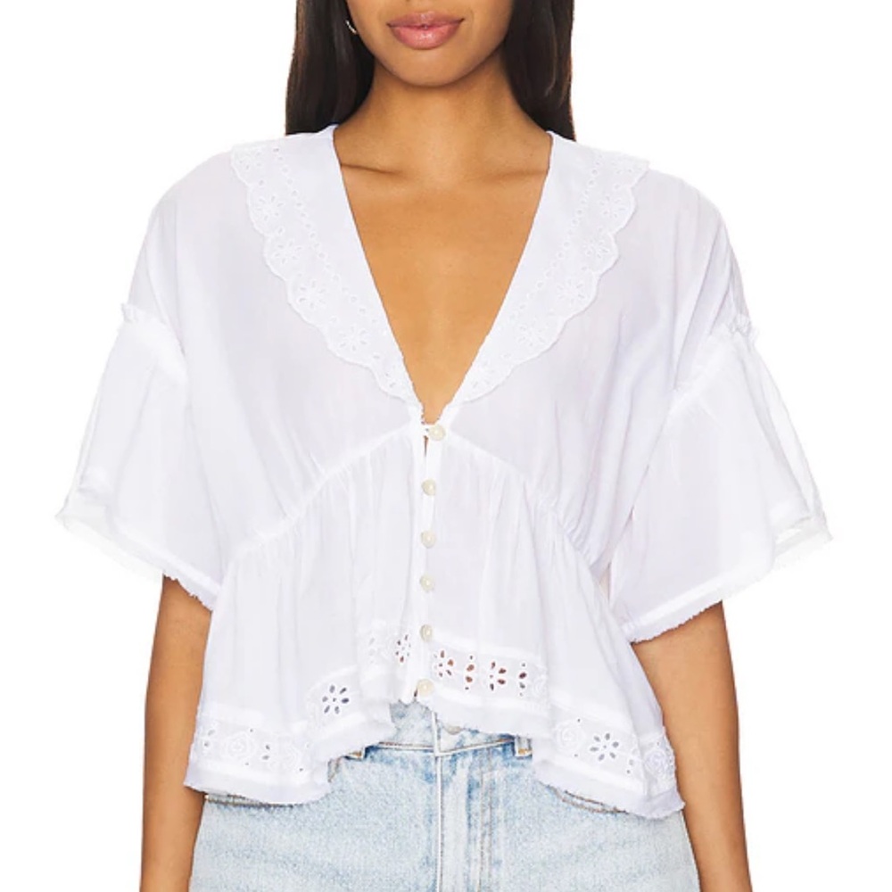 Free People Bella Cutwork Top